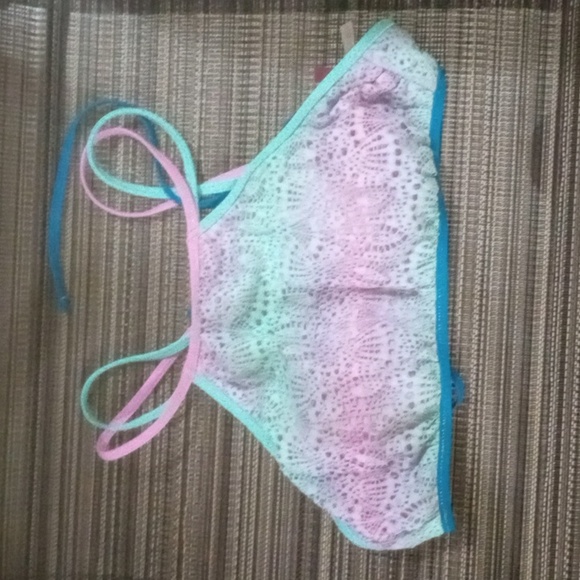 Victoria's Secret Itsy culotte pink green teal bikini with full coverage on t - Picture 4 of 9